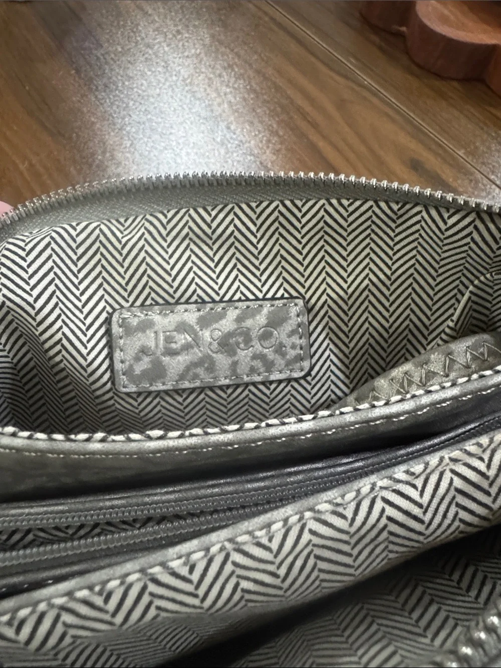 Neutral Gray Leopard Print Wristlet Clutch